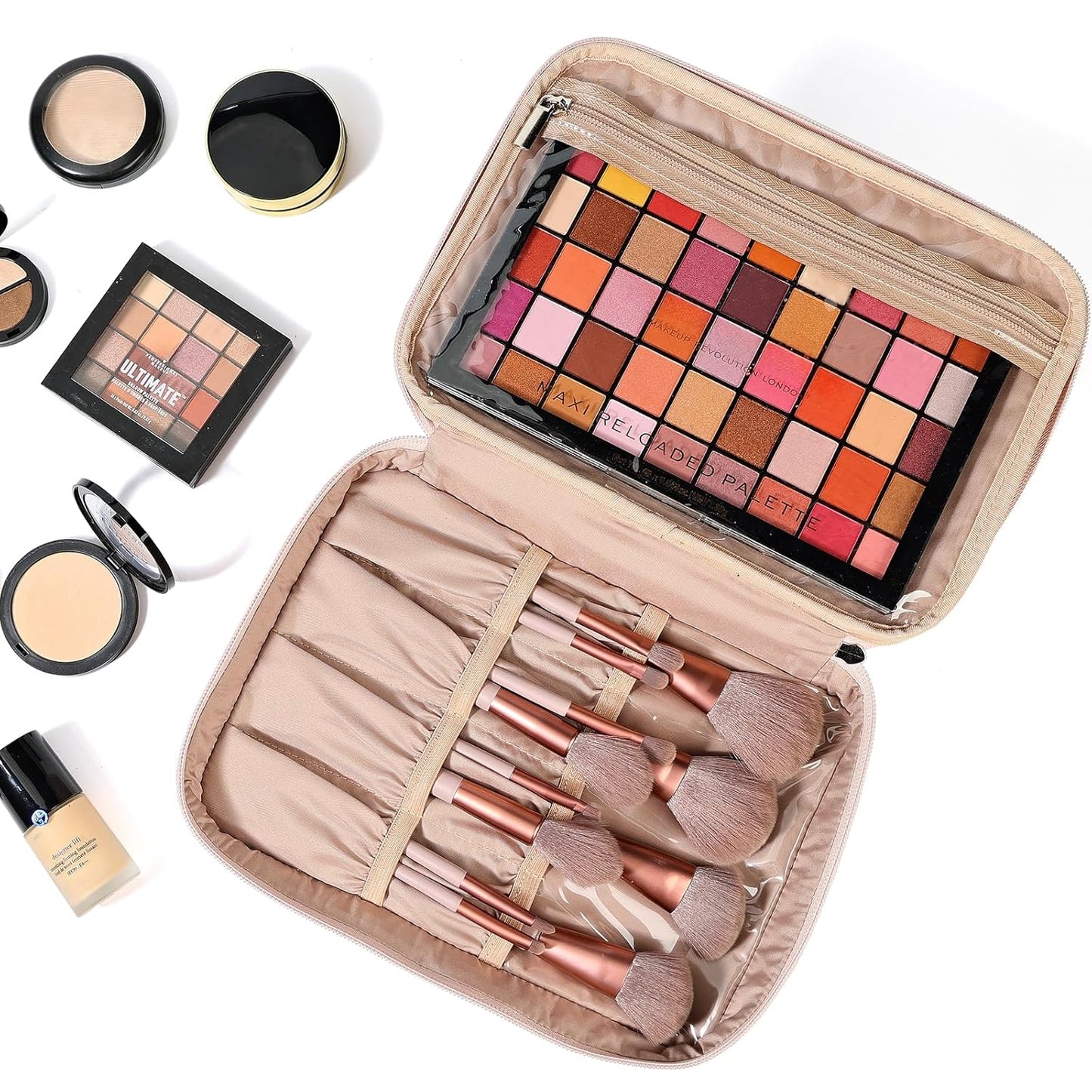 ### Beauty Essentials Travel Case™ – Double-Layer Makeup Organizer for Women