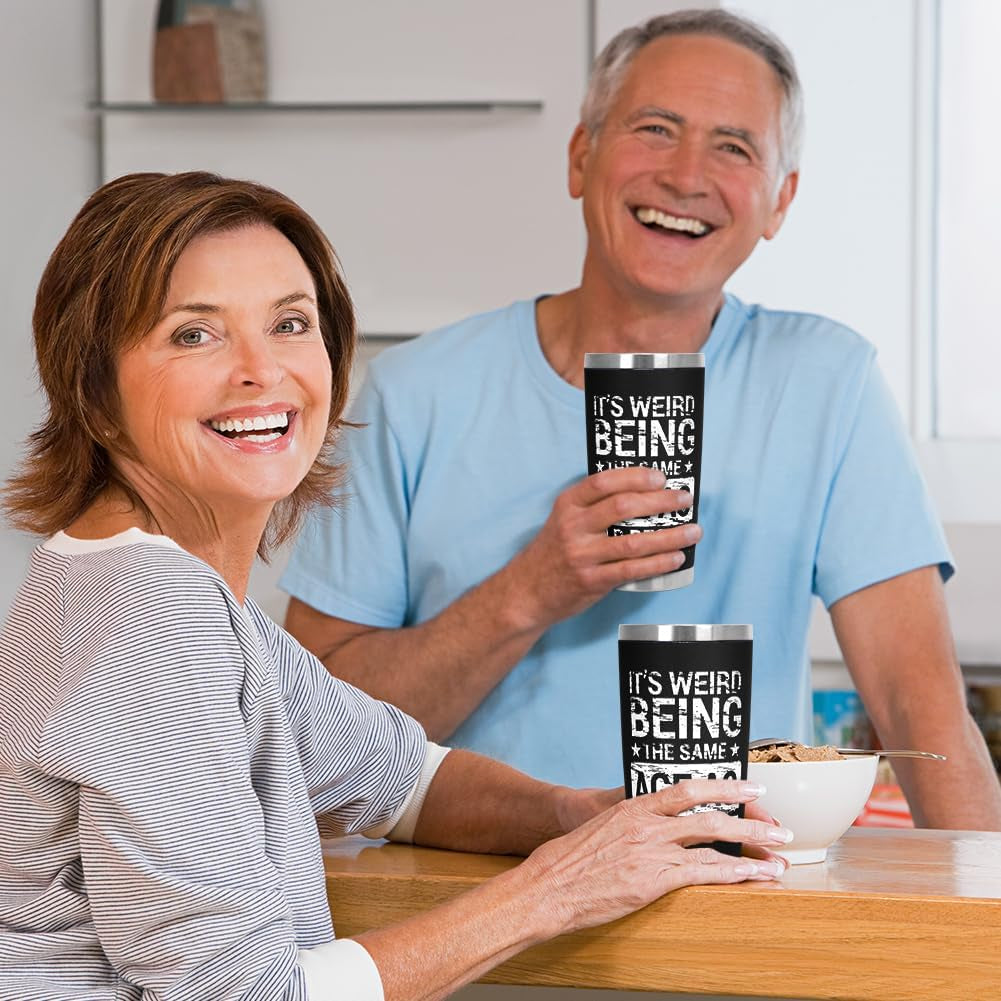 Funny Birthday Tumbler™ – "Weird Being the Same Age as Old People" 20oz Travel Mug