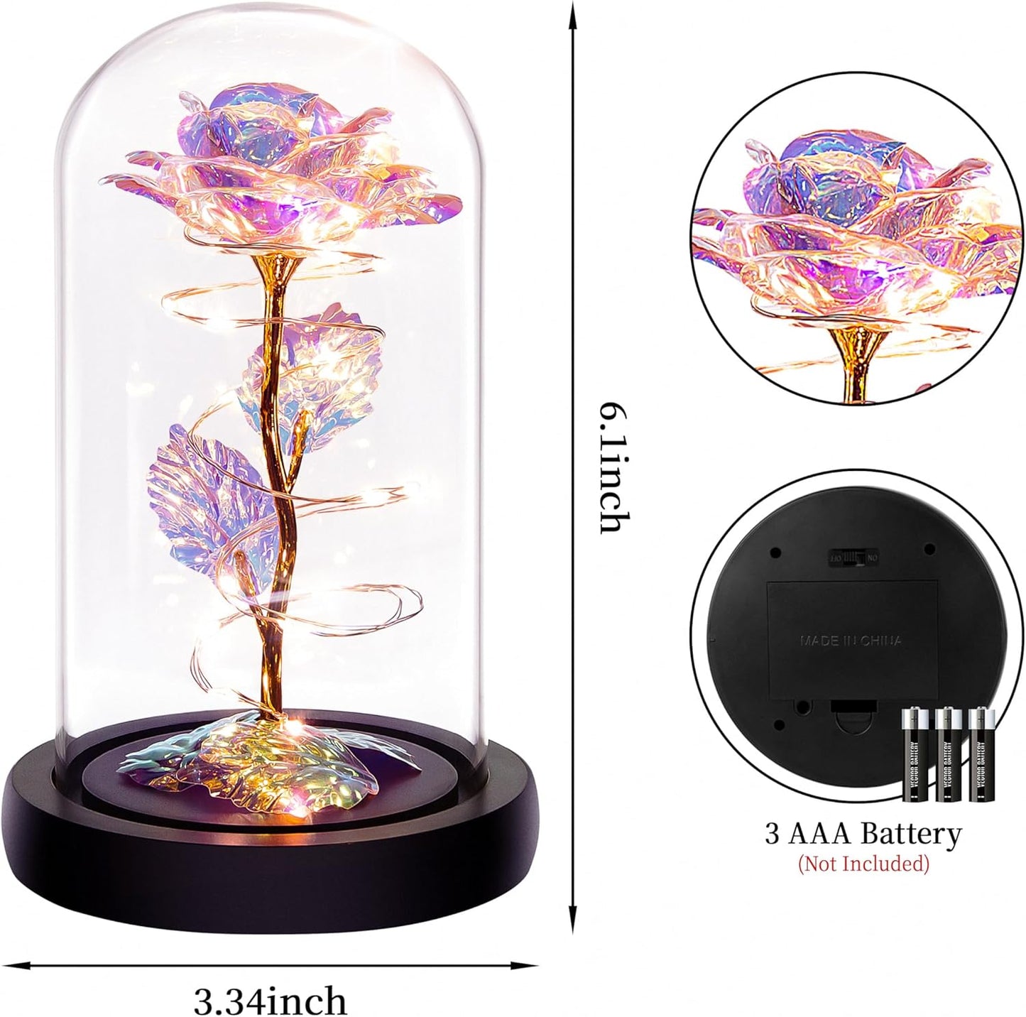 Timeless Love Rose™ – LED Glass Dome Flower Gift for Mom & Grandma