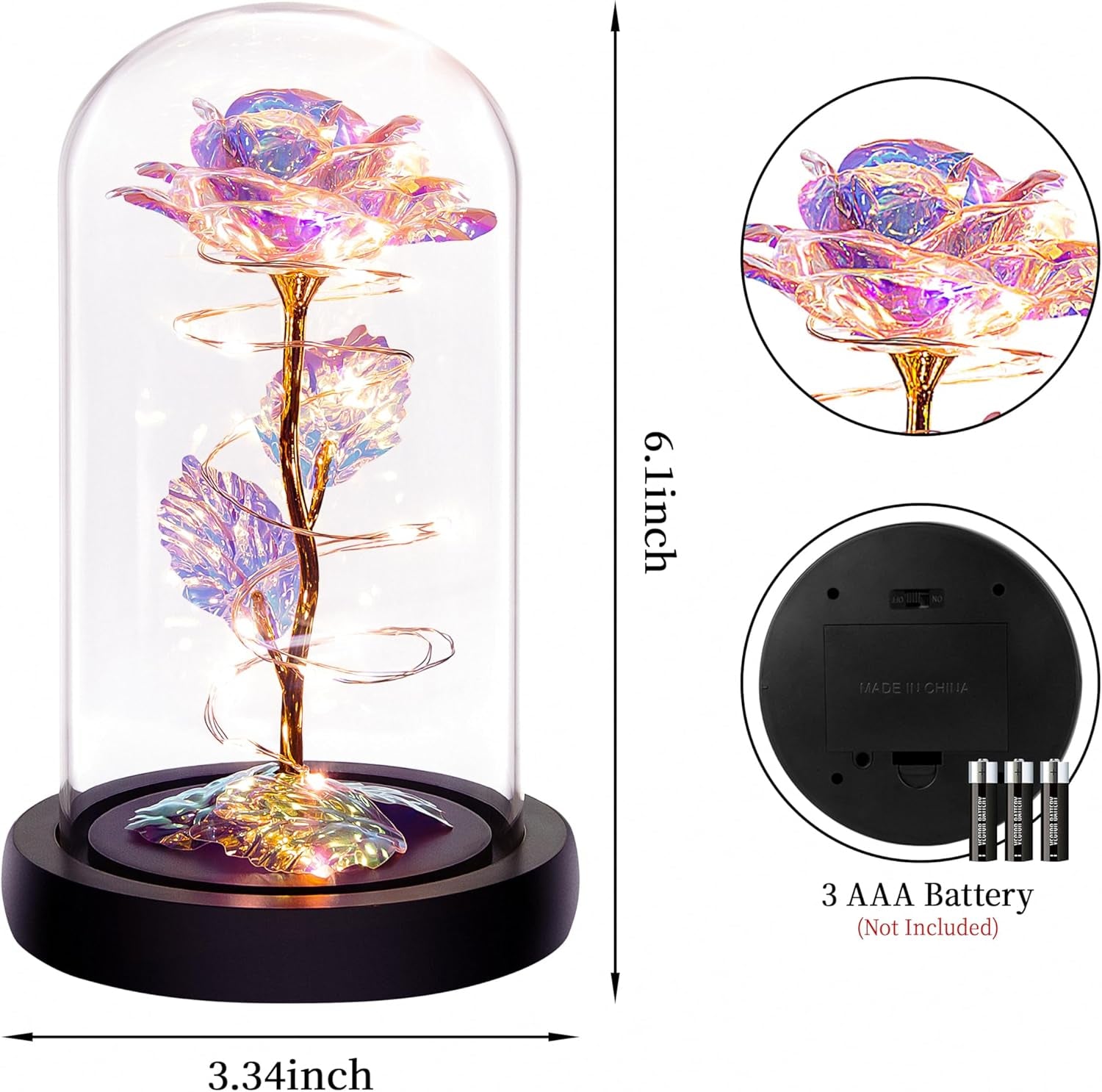 Timeless Love Rose™ – LED Glass Dome Flower Gift for Mom & Grandma