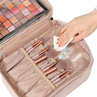 ### Beauty Essentials Travel Case™ – Double-Layer Makeup Organizer for Women