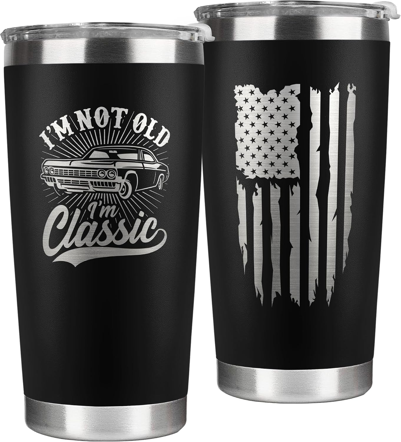Vintage, Not Old™ – Funny 20oz Tumbler Gift for Dad & Grandpa
