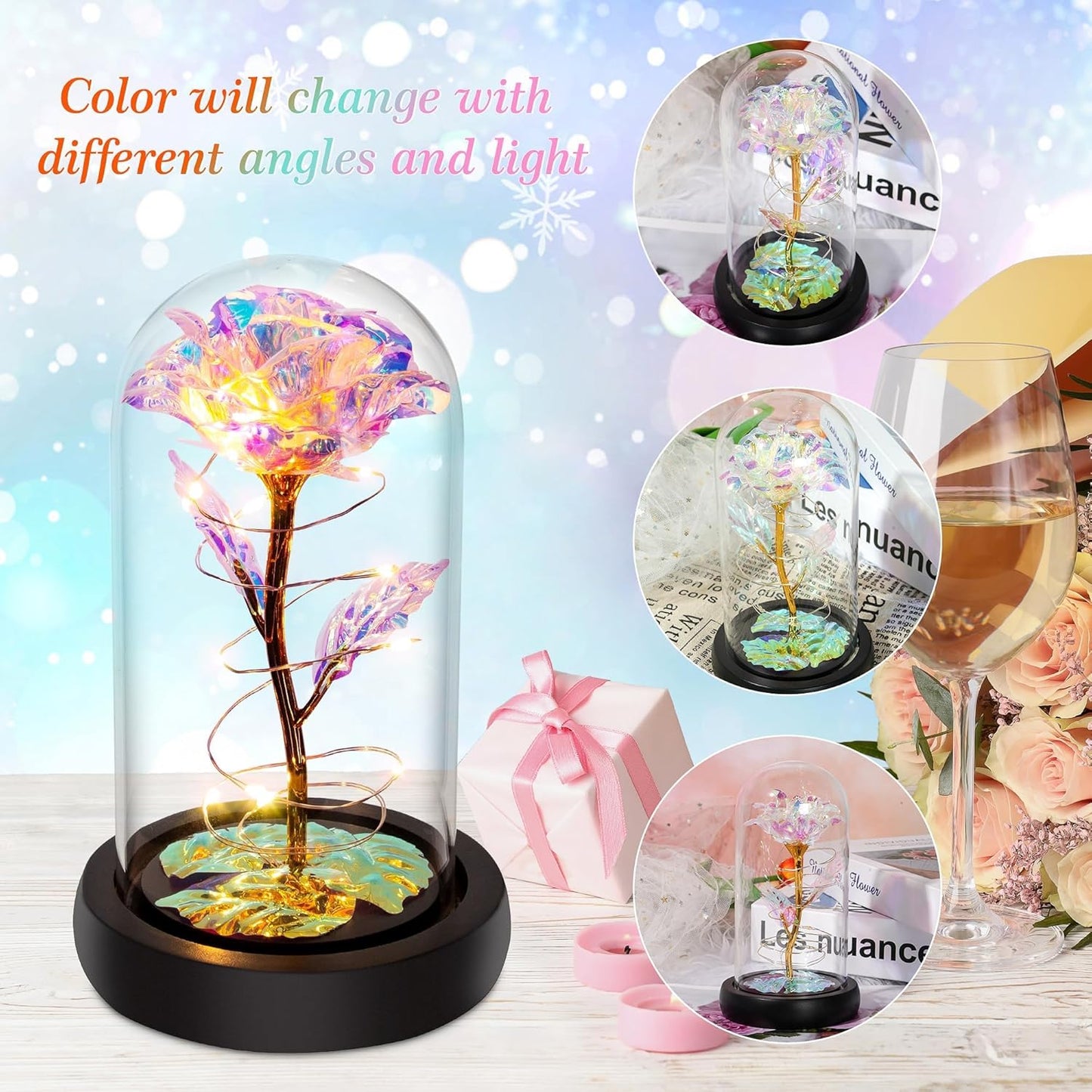 Timeless Love Rose™ – LED Glass Dome Flower Gift for Mom & Grandma