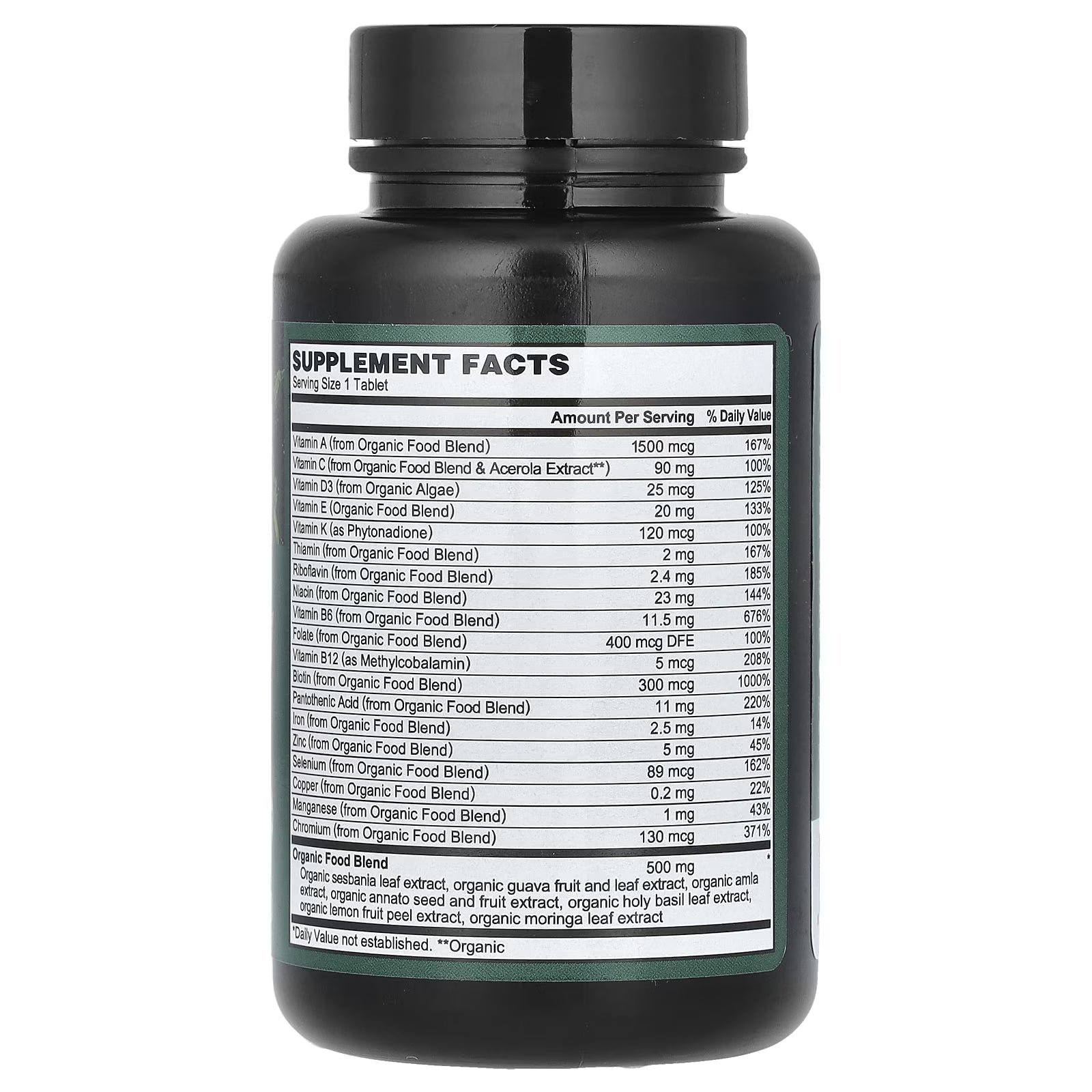 Women'S One-A-Day Multivitamin, Organic Vegan, 30 Vegan Tablet
