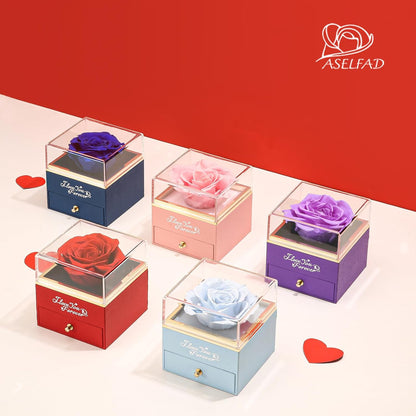  Love That Lasts Forever™ – Real Preserved Rose with Heart Necklace
