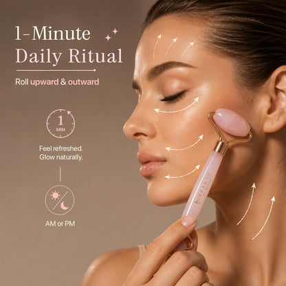  Rose Quartz Beauty Roller™ – Relaxing Facial Massager for Glowing, Radiant Skin
