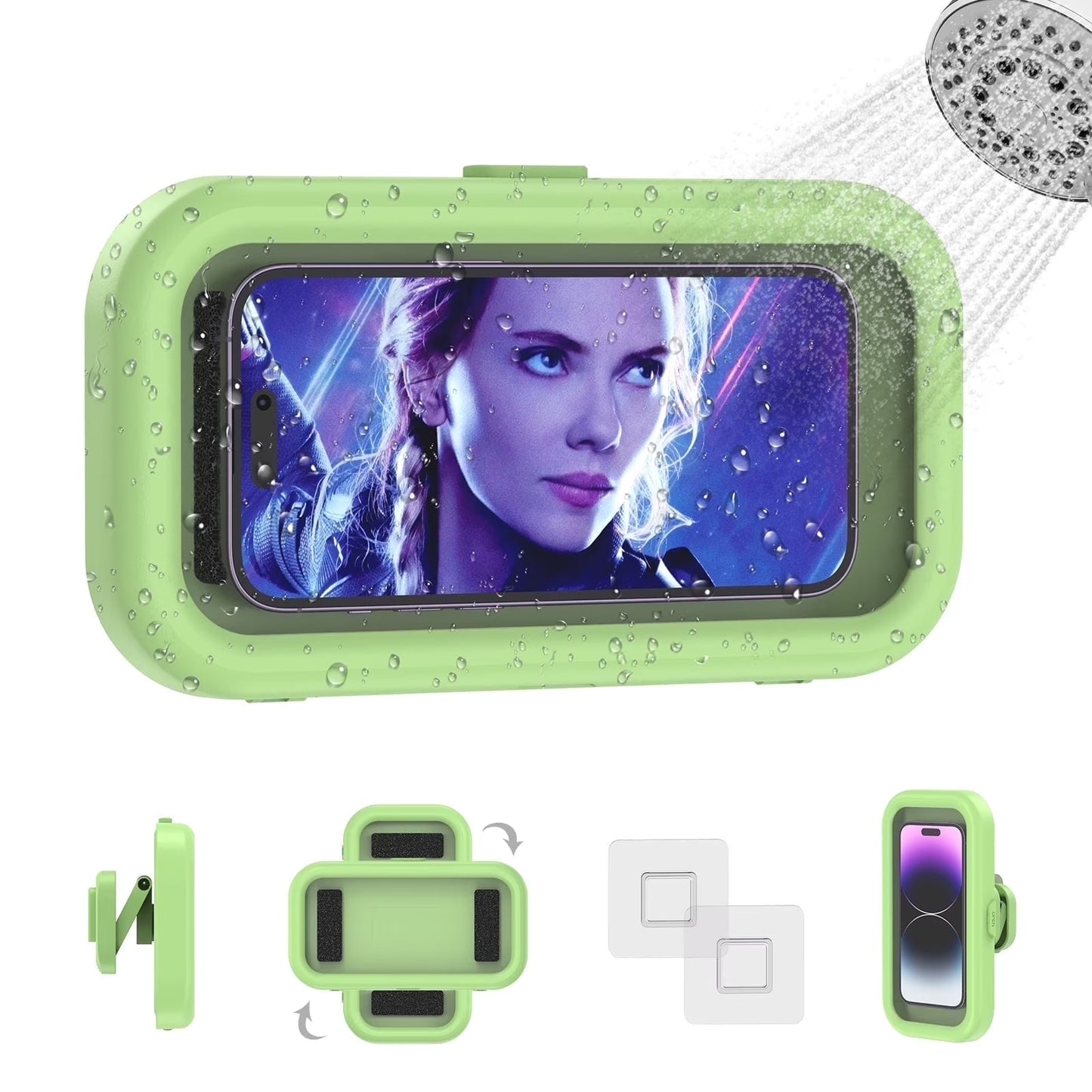 AquaView™ Waterproof Shower Phone Holder – 360° Rotating Hands-Free Screen Mount for Shower, Bath & Kitchen