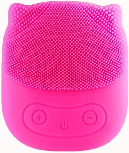Facial Cleansing Tool Made with Ultra Hygienic Soft Silicone,Portable Silicone Waterproof Rechargeable Face Wash Brush, 4 Cleansing Modes, Electric Deep Cleaning for Men & Women (Red)