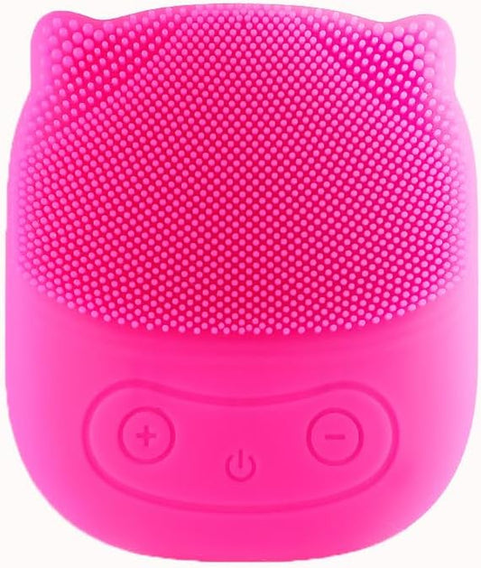 Facial Cleansing Tool Made with Ultra Hygienic Soft Silicone,Portable Silicone Waterproof Rechargeable Face Wash Brush, 4 Cleansing Modes, Electric Deep Cleaning for Men & Women (Red)