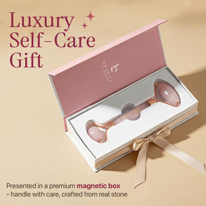  Rose Quartz Beauty Roller™ – Relaxing Facial Massager for Glowing, Radiant Skin