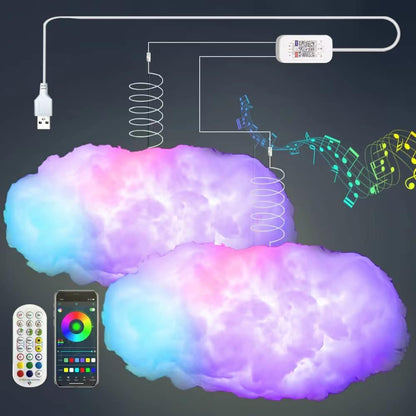 StormGlow™ RGB Lightning Cloud Lights – Music Sync LED Wall Décor for Bedrooms & Gaming Setups