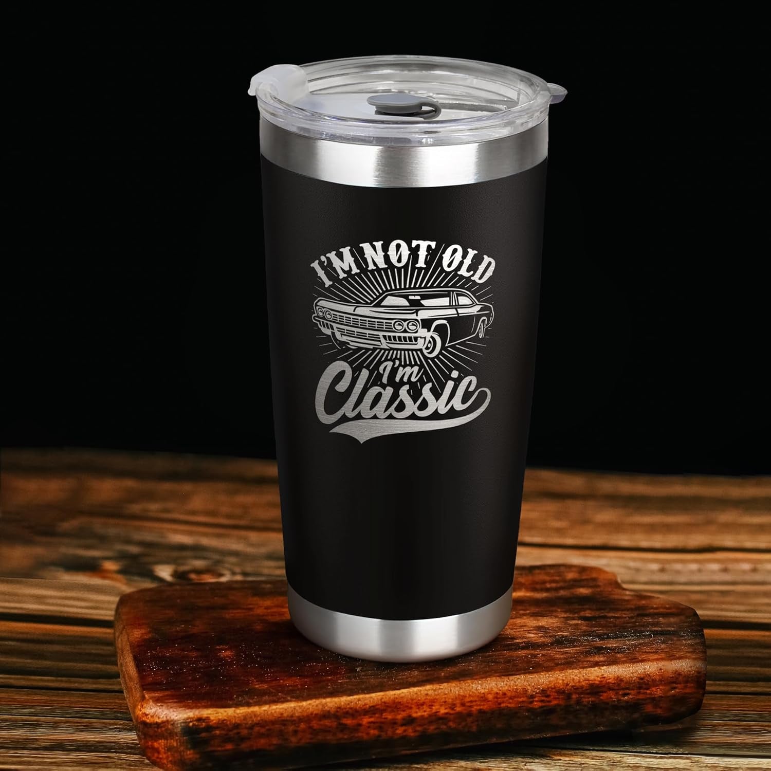 Vintage, Not Old™ – Funny 20oz Tumbler Gift for Dad & Grandpa