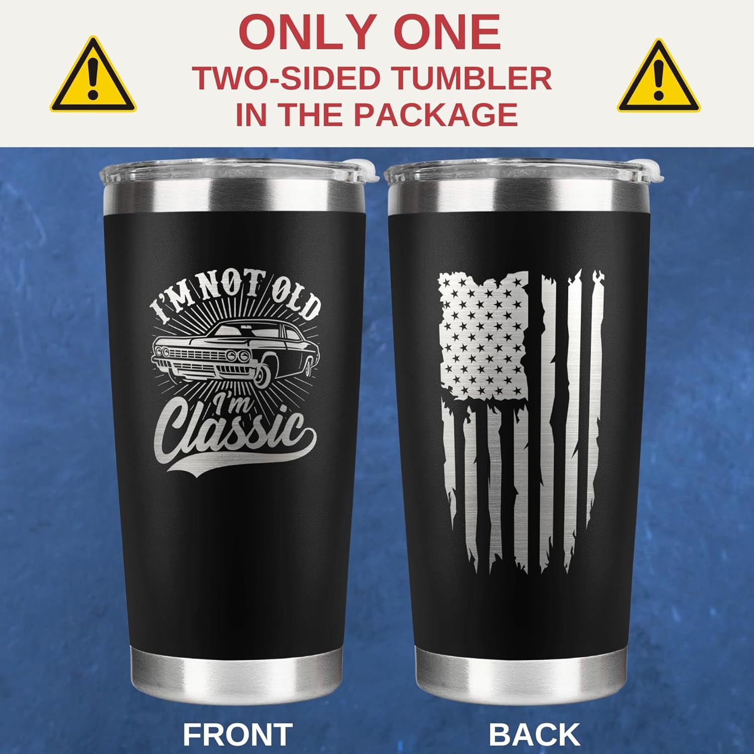 Vintage, Not Old™ – Funny 20oz Tumbler Gift for Dad & Grandpa