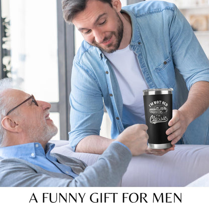 Vintage, Not Old™ – Funny 20oz Tumbler Gift for Dad & Grandpa