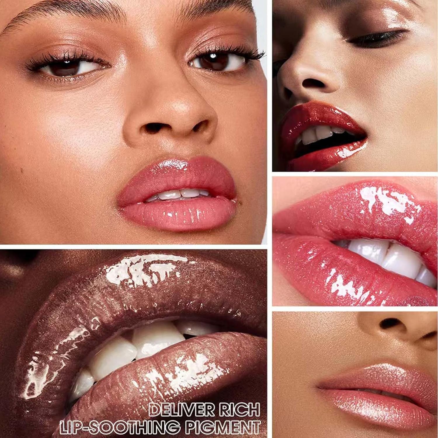 Clear Lip Gloss Lip Plumper Gloss Tinted Glitter Lipgloss Lip Oil Teens Moisturizing High Shine and Vegan Plumping Lip Gloss for Women Girls Long-Lasting Dry Lip Care (01# Clear Shimmer)
