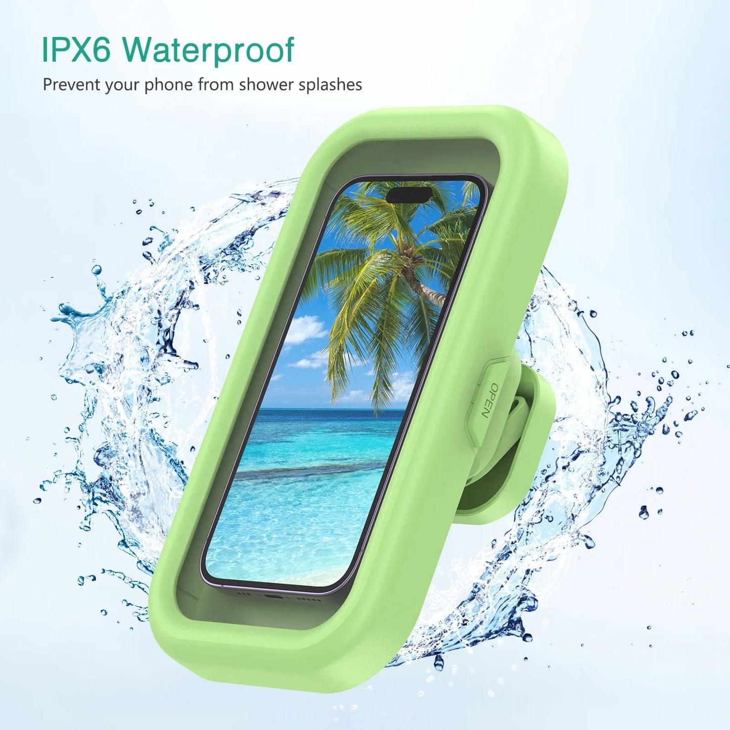 AquaView™ Waterproof Shower Phone Holder – 360° Rotating Hands-Free Screen Mount for Shower, Bath & Kitchen